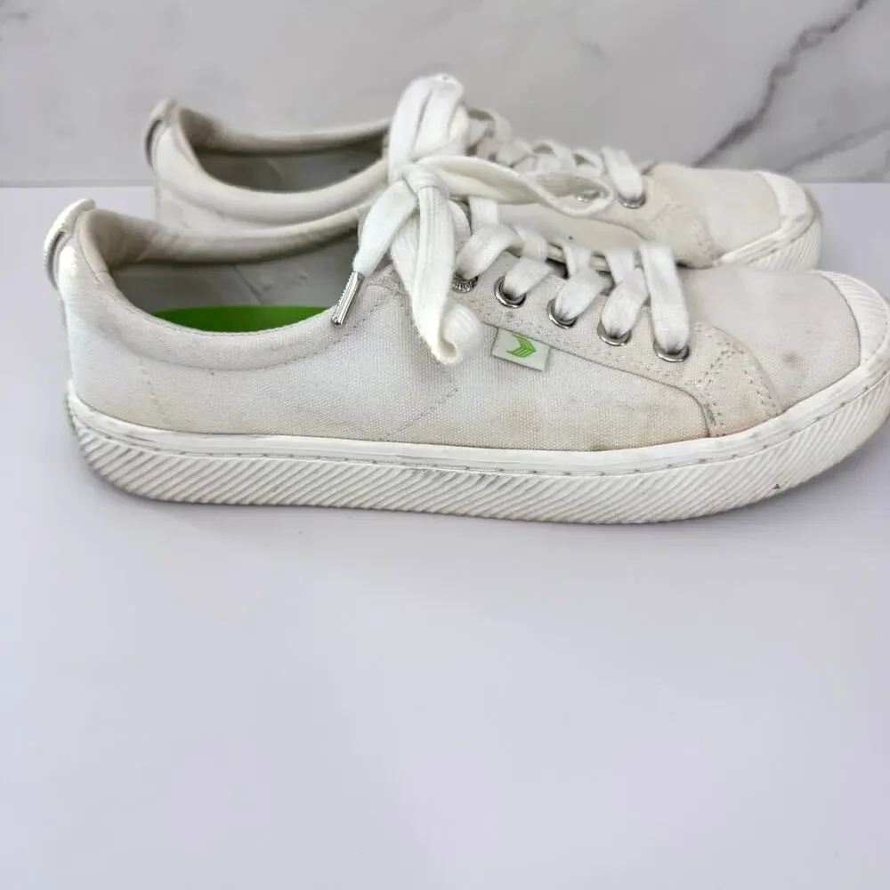 Cariuma Unisex OCA Low Sneaker Size W 9 Casual Canvas Cork Organic Off White